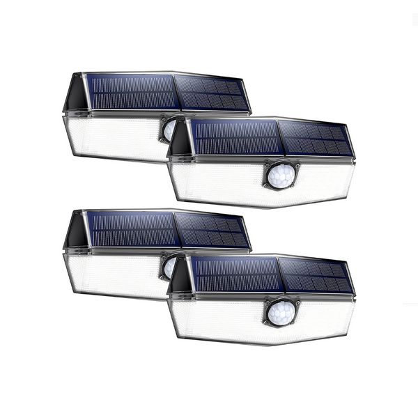 Paquete de 4 120 luces LED solares de movimiento para exteriores