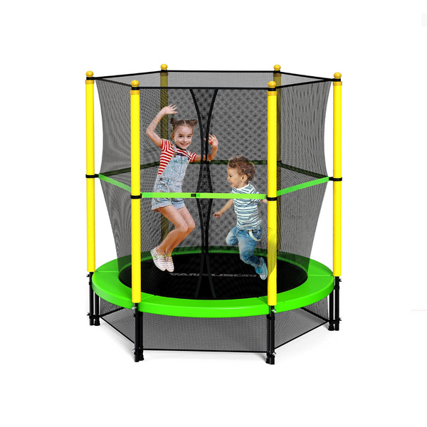 Trampolín de 55" para niños con recinto de seguridad de red