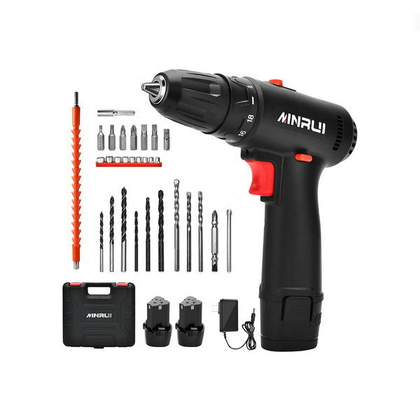 Set Taladro/Atornillador Inalámbrico Con 2 Baterías Y Accesorios
