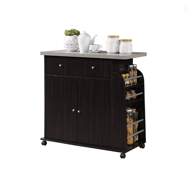 Isla de cocina con especiero y toallero
