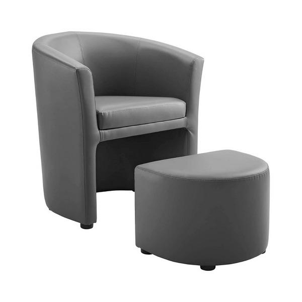 Modway Divulge Faux Leather Armchair and Ottoman