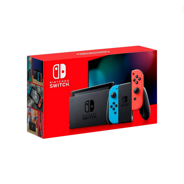 Nintendo Switch With Neon Blue And Neon Red Joy‑Cons