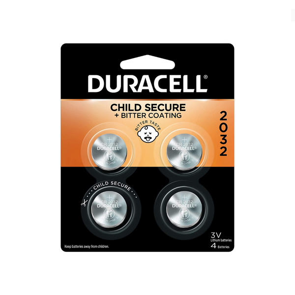 4 Duracell 3V Lithium Coin Batteries with Bitter Coating