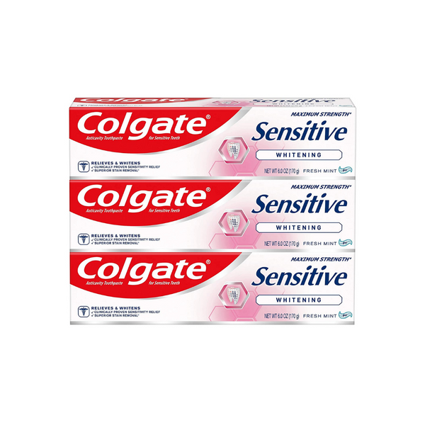 3 Pack Of Colgate Sensitive Whitening Toothpaste