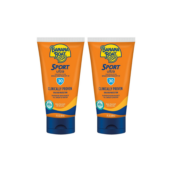 2 Pack Of Banana Boat Sport Ultra SPF 30 Sunscreen Lotion 3oz Bottles