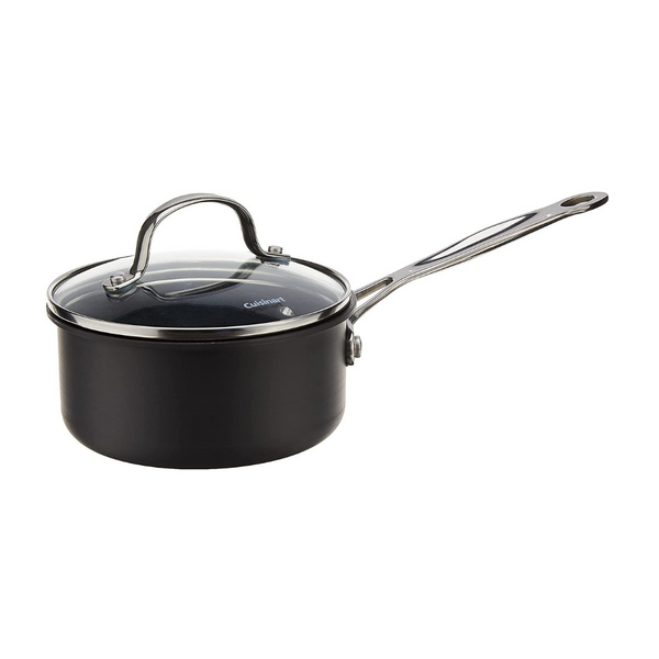 Cacerola de 1 cuarto de galón con tapa anodizada dura antiadherente Cuisinart Chef's Classic