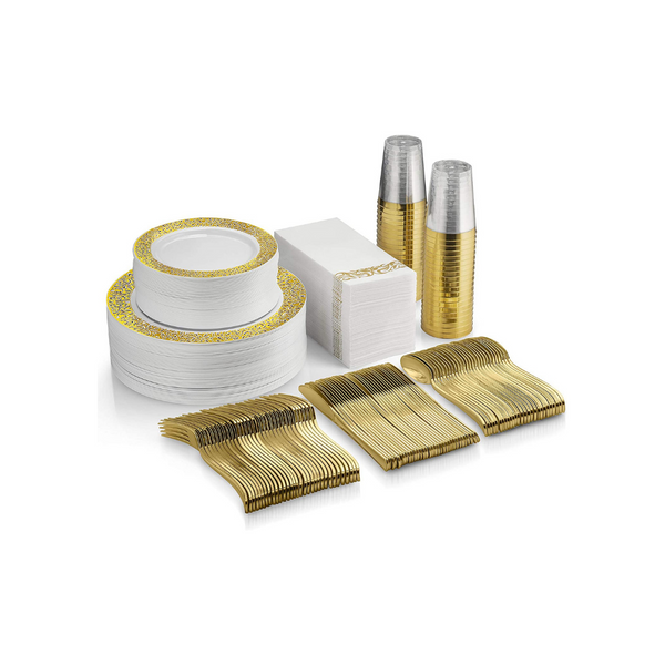 350 Piece Gold Dinnerware Set