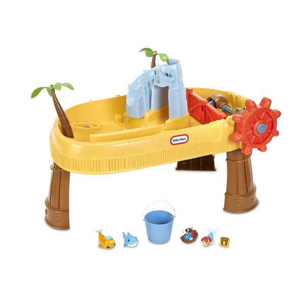 Mesa de agua Little Tikes Island Wavemaker con cinco estaciones de juego y accesorios únicos