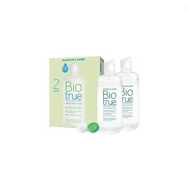 2 botellas de solución para lentes de contacto Biotrue
