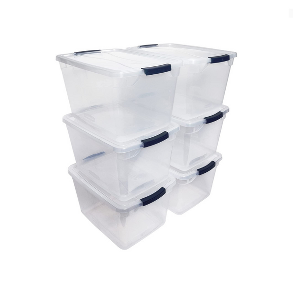 Pack of 6 Rubbermaid Clear Plastic Storage Containers