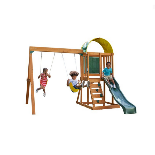 KidKraft Ainsley Wooden Outdoor Swing Set with Slide