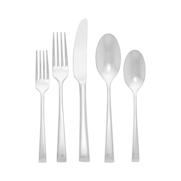 Mikasa Rockford 45-Piece 18/10 Stainless Steel Flatware Set with Serving Utensil Set, Service