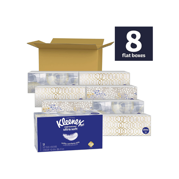 8 Boxes of Kleenex Ultra Soft Facial Tissues