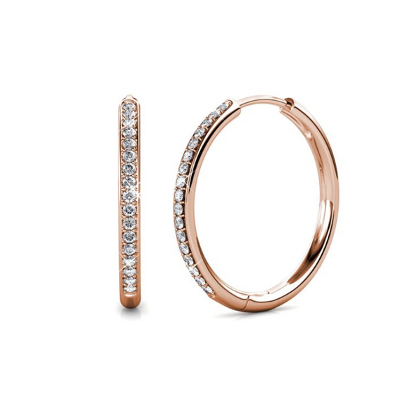 Cate & Chloe Bianca 18k White Gold Hoop Earrings with Swarovski Crystals (3 Colors)