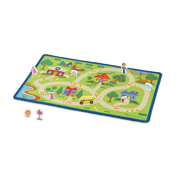 Melissa &amp; Doug Alfombra de actividades (44" x 26", 9 piezas de juego de madera