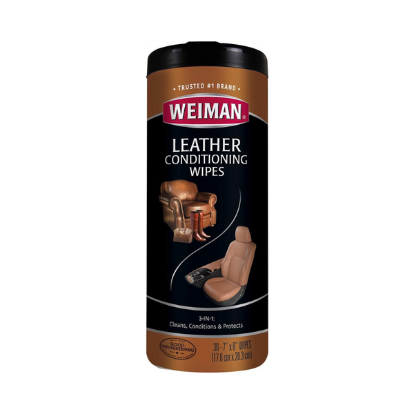 Weiman Leather Cleaner & Conditioner Wipes With UV Protection