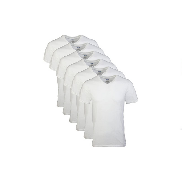 6 Gildan Men's V-Neck T-Shirts