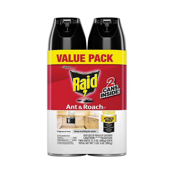 2 Bottles Of Raid Ant & Roach Killer