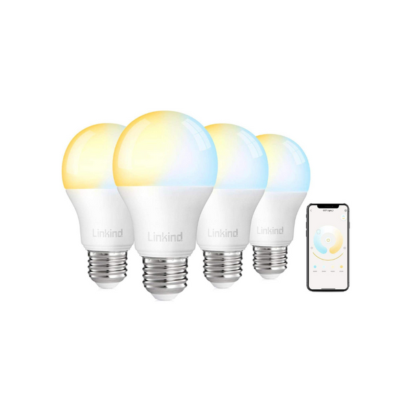 4 bombillas WiFi inteligentes regulables Linkind