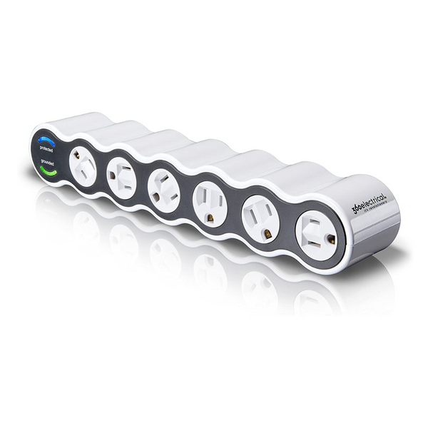 Protector contra sobretensiones de 6 salidas de curva de energía eléctrica 360