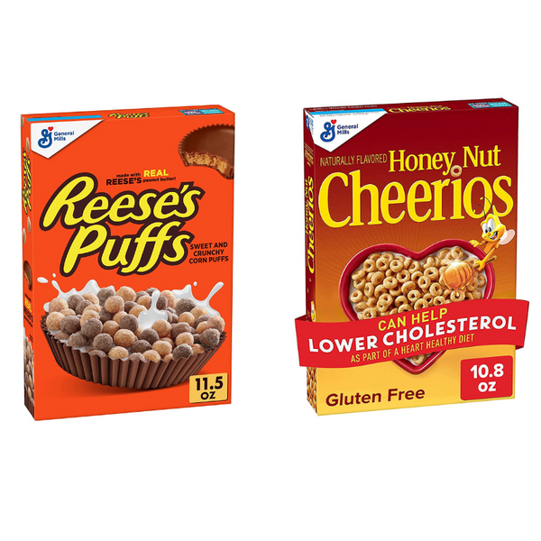 Cereal crujiente Cheerios, Reese's Puffs y canela tostada a la venta