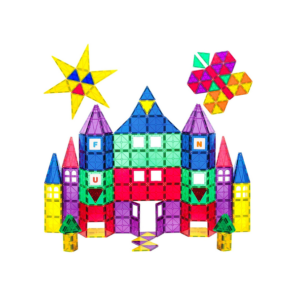 Juego de bloques de construcción de azulejos magnéticos Playmags de 100 piezas