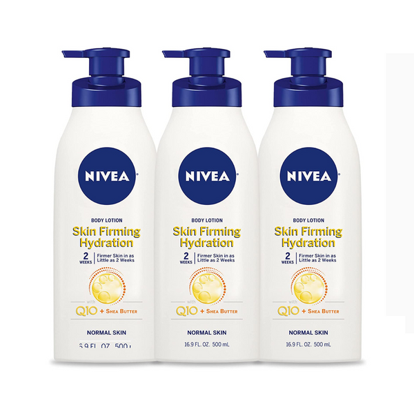 3 Bottles of Nivea Skin Firming Body Lotion with Q10 and Shea Butter