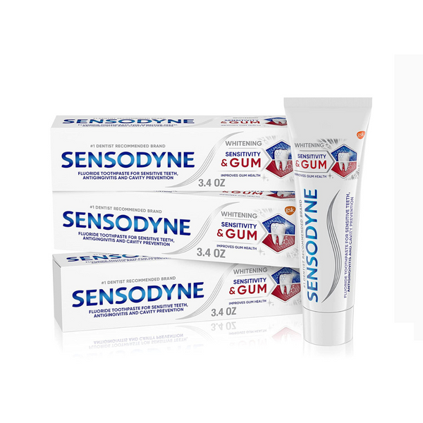 3-Pack of Sensodyne Sensitivity & Gum Whitening Toothpaste for Sensitive Teeth & Gum Problems
