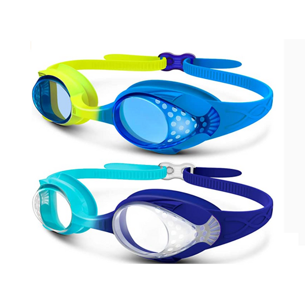 Paquete de 2 gafas de natación para niños con correa ajustable