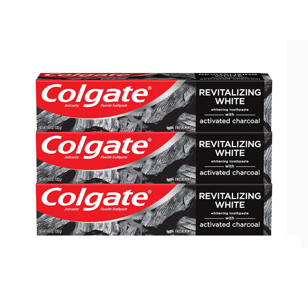 Pasta de dientes de carbón activado Colgate para blanquear los dientes con flúor, sabor natural a menta