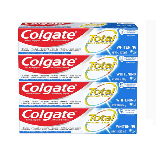 Colgate Total Whitening Toothpaste Gel with Stannous Fluoride and Zinc, Original, Whitening Mint