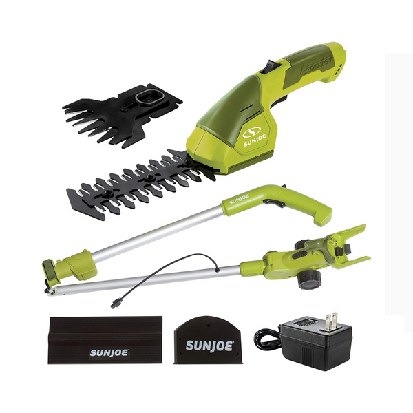 Sun Joe Cordless 2-in-1 Grass Shear + Hedge Trimmer w/Extension Pole