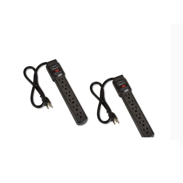 Paquete de 2 regletas de enchufes Amazon Basics de 6 tomacorrientes