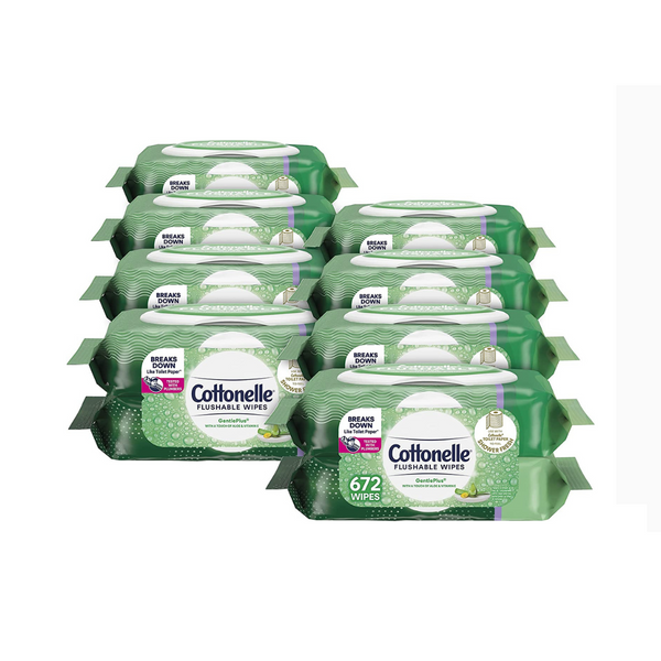 Cottonelle GentlePlus Flushable Wet Wipes with Aloe & Vitamin E Flip-Top