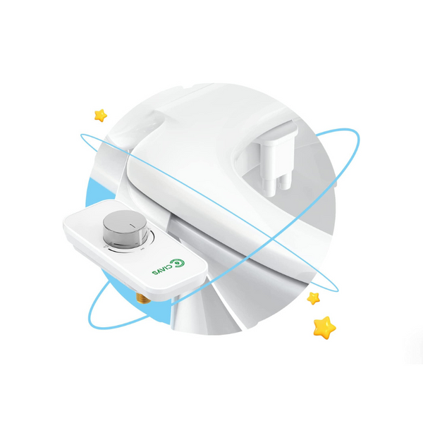 Non-Electric Bidet Toilet Attachment Dual Nozzles for Frontal/Rear Wash