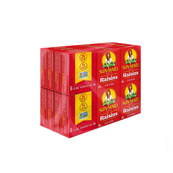 144 cajas de bocadillos de pasas de California Sun-Maid de 1 oz