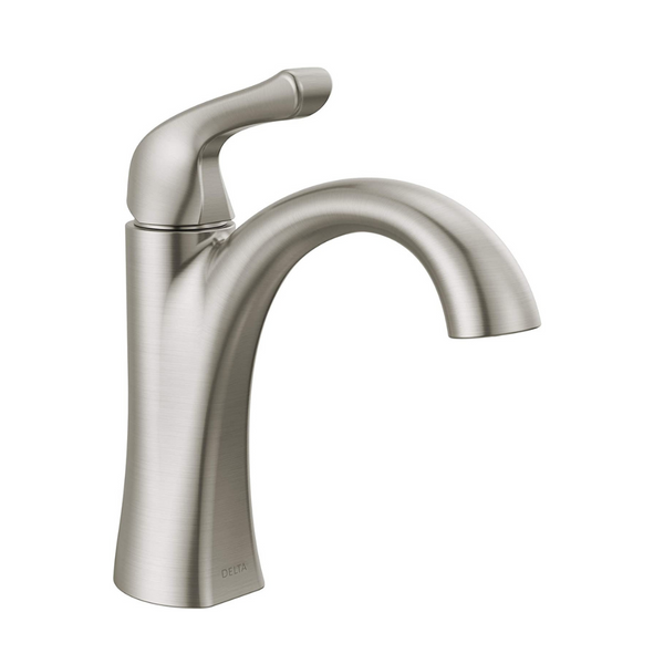 Grifo de baño de níquel cepillado con un solo orificio Delta Arvo