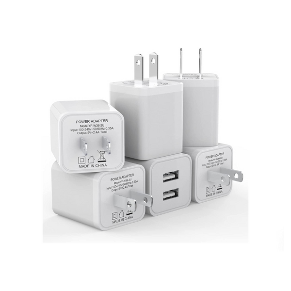 Paquete de 6 cargadores de pared USB