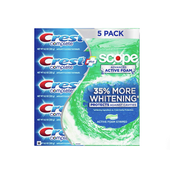 5 Crest Complete Advanced Flavoride Toothpastes