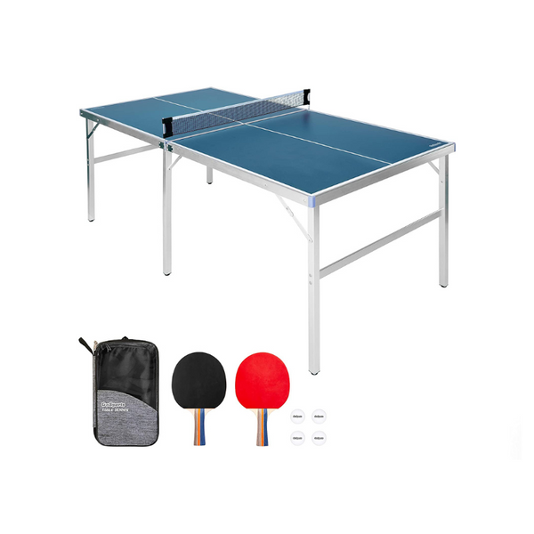Juego de mesa de tenis de tamaño mediano con red, 2 palas de tenis de mesa y 4 pelotas