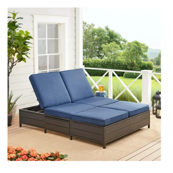 Mainstays Cushion Steel Outdoor Chaise Lounge