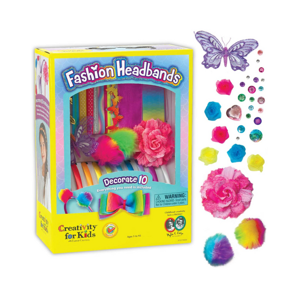 El kit de manualidades con diademas de moda para niños Creativity hace 10 accesorios únicos para el cabello