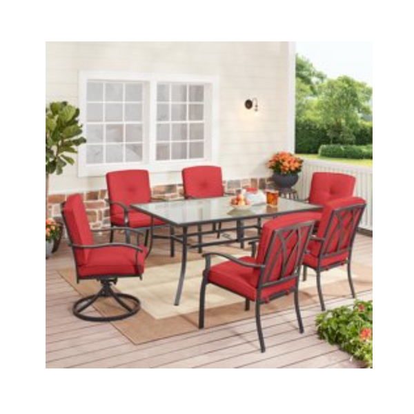 Mainstays Belden Park Juego de comedor para patio de 7 piezas (2 colores)