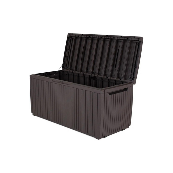 Caja de almacenamiento exterior de resina Keter de 80 galones