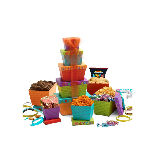 Broadway Basketeers Gourmet Food Gift Basket Tower (OK-D)