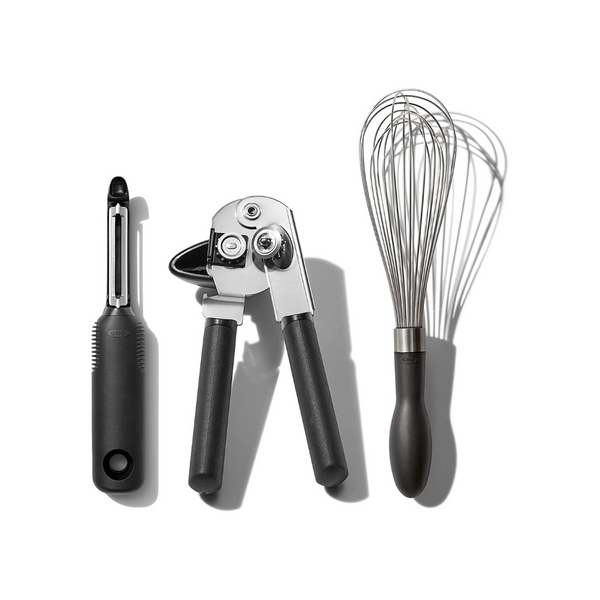 Juego de utensilios de cocina esenciales de acero inoxidable de 3 piezas