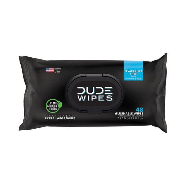 48-Count Dude Products Flushable Unscented Wet Dispenser Wipes