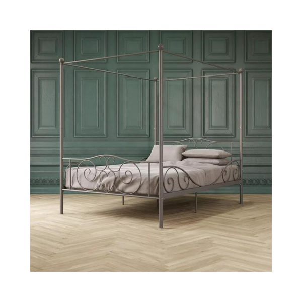 Elm & Oak Metal Canopy Kids Full Sized Poster Bed