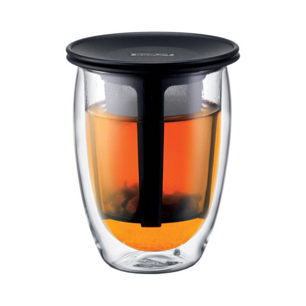 Té Bodum de 12 oz para un colador de té con juego de vidrio de doble pared