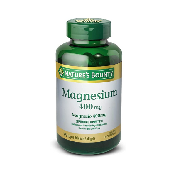 Suplemento de cápsula blanda de magnesio de 400 mg de Nature's Bounty, 75 unidades